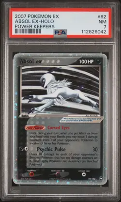 2007 POKEMON EX POWER KEEPERS #92 ABSOL EX-HOLO PSA 7 - Image 1
