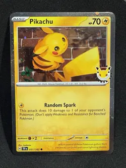 Pikachu 2026 Pokemon Day Stamp - 051/162 - Temporal Forces - Promo Cosmos Holo - Image 1