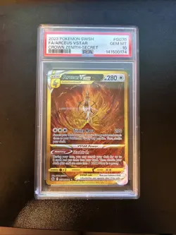 PSA 10 Arceus VSTAR GG70/GG70 Crown Zenith Alt Art Gold Pokemon - Image 1