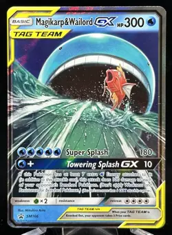 Pokemon – Magikarp & Wailord GX – #SM166 – Sun & Moon Promo – Tag Team - Image 1