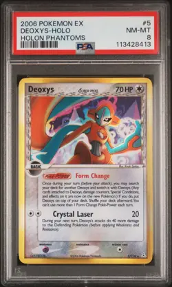 2006 POKEMON EX HOLON PHANTOMS #5 DEOXYS-HOLO PSA 8 - Image 1