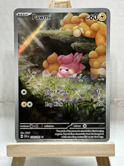 Pokemon NM Holo Pawmi 226/091 Illustration Rare SV: Paldean Fates CO - Image 1