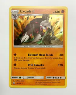 Excadrill Holo 115/236 - Pokemon Card Cosmic Eclipse Rare - MINT PACK FRESH - Image 1