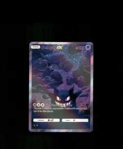 FAN-ART READ DESCRIPTION BELOW Glossy HOLO Gengar Card Gengar Pokemon Card p1 - Image 1