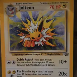 Pokemon Jolteon 04/64 Jungle Holo Rare Stage 1 Lightning 70HP Unlimited Card - Image 1