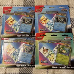 🔥 Pokemon TCG Prismatic Evolutions Tech Sticker Collection Set Lot of 4 Sealed - Image 1
