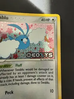 Pokemon TCG 2006 Deoxys Swablu 79/107 Stamped Reverse Holo Near Mint - Image 3