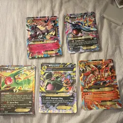 Pokemon TCG Lot 5 Cards Mega EX Holo Flygon Tyranitar Blaziken Sharpedo Mawile - Image 1