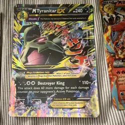 Pokemon TCG Lot 5 Cards Mega EX Holo Flygon Tyranitar Blaziken Sharpedo Mawile - Image 3