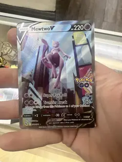 Pokemon Go Mewtwo v Full Art Holo Ultra Rare Card 072/078 Pokemon TCG - Image 1