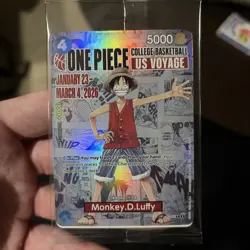 One Piece CCG Monkey.D.Luffy College Basketball Trading Card (Brand New) - Image 1