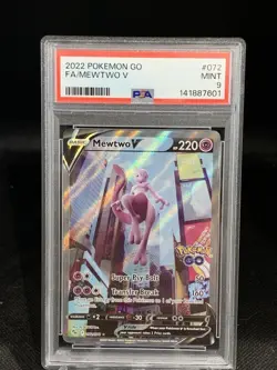 2022 Pokemon SWSH Pokemon GO Mewtwo V #072/078 PSA 9 - Image 1