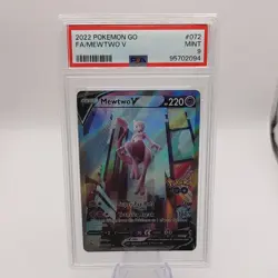 2022 Pokemon SWSH Pokemon GO Mewtwo V #072/078 PSA 9 - Image 1