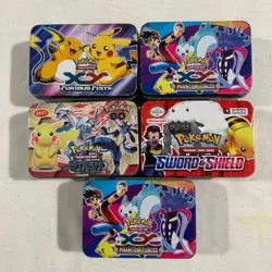 Pokemon Collector Tins x 5 and 367 Cards - Image 1
