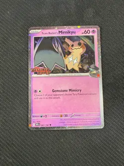 Pokemon Team Rocket's Mimikyu 087 Cosmos Promo Destined Rivals Stamped - Image 1