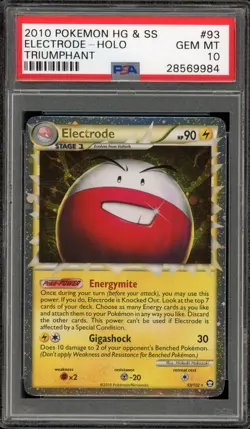 Pokemon Electrode Prime Triumphant Holo Ultra Rare #93 PSA 10 Gem Mint - Image 1