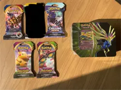 Pokemon TCG Bundle Sword And Shield Packs Factory Sealed Xerneas Tin SWSH New - Image 1