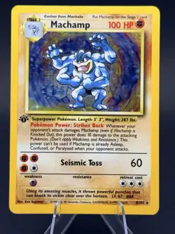 Pokemon TCG Machamp Holo 1st Edition Base Set #8/102 - Image 1