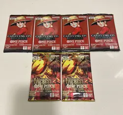 LOT OF 6 PACKS - One Piece TCG English (2) PRB-02 & (4) OP13 Booster Loose Packs - Image 1