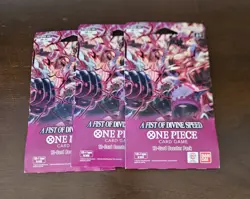 Lot of 3 One Piece OP-11 A Fist of Divine Speed Sleeved Booster Packs English - Image 1