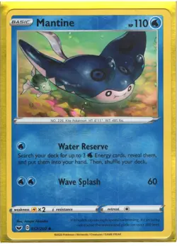 Mantine 052/202 - Sword & Shield - Reverse Holo - Uncommon - Pokemon Card - Image 1