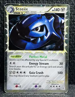 Steelix 87/95 Prime Holo Foil Ultra Rare HGSS Unleased Set Pokemon Card 2010 HP - Image 1