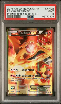 2016 POKEMON XY BLACK STAR PROMO RED & BLUE COLL FULL ART/CHARIZARD EX PSA 9 - Image 1