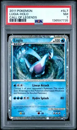 2011 POKEMON CALL OF LEGENDS #SL7 LUGIA-HOLO PSA 7 - Image 1