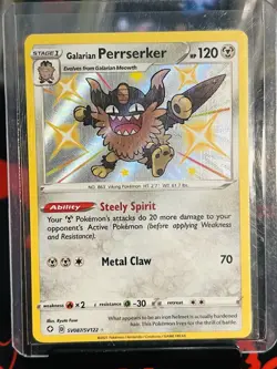 Pokemon Galarian Perrserker SV087/SV122 Shining Fates: Shiny Vault Holo - Image 1