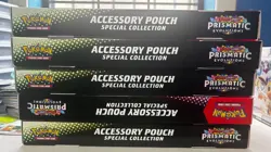 Lot of 5 Boxes Pokemon Prismatic Evolutions Accessory Pouch Collection Sealed - Image 1