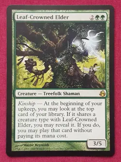Magic The Gathering MORNINGTIDE LEAF-CROWNED ELDER green card MTG - Image 1