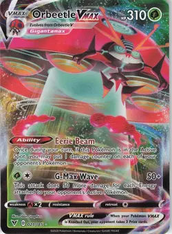 Orbeetle VMAX 021/185 Vivid Voltage Ultra Rare Holo Pokemon TCG Card NM - Image 1