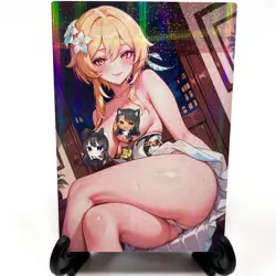 Genshin Impact Lumine Sexy Anime Waifu Girl Doujin Lewd Goddess Story Art Card - Image 2