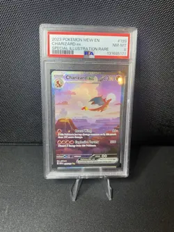 2023 POKEMON MEW EN-151 SPECIAL ILLUSTRATION RARE #199 CHARIZARD EX PSA 8 - Image 3