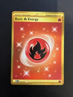 Pokemon TCG Basic Fire Energy - 230/197 - Obsidian Flames - Hyper Rare - Gold - Image 1
