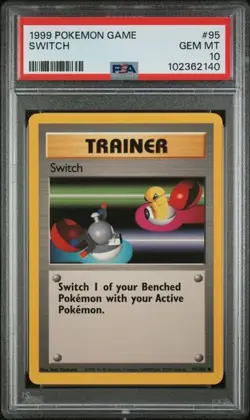 1999 POKEMON GAME 95 SWITCH TRAINER PSA 10 GEM MINT BASE SET UNLIMITED - Image 1