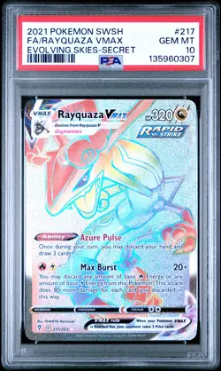 2021 POKEMON SWORD & SHIELD EVOLVING SKIES SECRET FULL ART/RAYQUAZA VMAX PSA 10 - Image 1