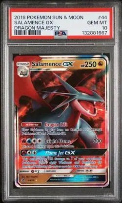 SALAMENCE GX #44 PSA 10 • 2018 POKEMON SUN & MOON DRAGON MAJESTY - Image 1
