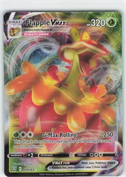 Pokemon TCG Flapple VMAX Sword & Shield - Battle Styles 019/163 Holo Ultra Rare - Image 1
