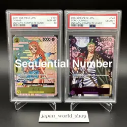 PSA 10 Zoro Nami Promo Japanese ONE PIECE Card 2nd ANNIVERSARY Sequential Number - Image 1
