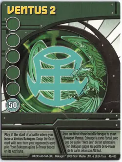 Bakugan VENTUS 2 Green Ability Card 2008 BA243a-AB-SM-GBL 48/48b - Image 1