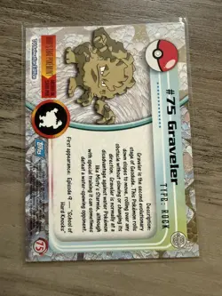 Graveler #75 Topps Pokemon TV Blue Logo 1999 Series 1 Vintage Card NM-LP - Image 2