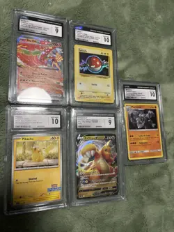 CGC Graded Pokemon Card Lot - Pikachu, Dragonite V, Machamp, Voltorb, Ho-Oh - Image 1