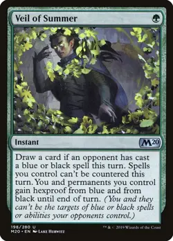 Veil of Summer x1 LP - Core Set 2020 [M20]- Magic the Gathering MtG - Image 1