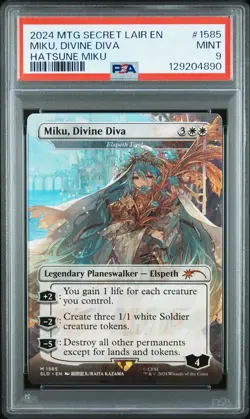 2024 MTG SECRET LAIR DROP #1585 MIKU, DIVINE DIVA PSA 9 - Image 1