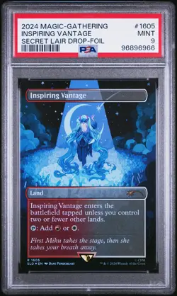 2024 MTG SECRET LAIR DROP FOIL #1605 INSPIRING VANTAGE PSA 9 - Image 1