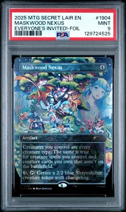2025 MTG SECRET LAIR DROP EVERYONE'S INVITED!-FOIL #1904 MASKWOOD NEXUS PSA 9 - Image 1