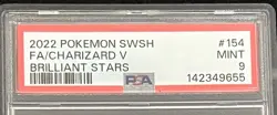 2022 POKEMON SWORD & SHIELD BRILLIANT STARS #154 FULL ART/CHARIZARD V PSA 9 - Image 2