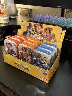 One Piece 9 Tin Pack Set Volume 2 With Display Case - Image 3