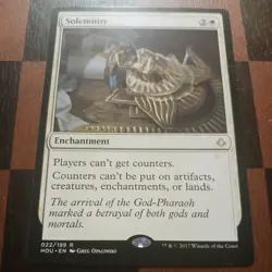 Mtg Solemnity LP Hour Of Devastation White Enchantment Magic Card Rare - Image 1